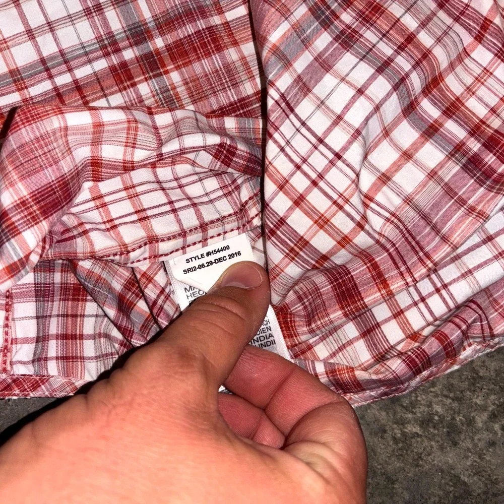 Marmot Shirt Mens 2XL Red White Plaid Nylon Short Sleeve Button Front Casual - Picture 9 of 12